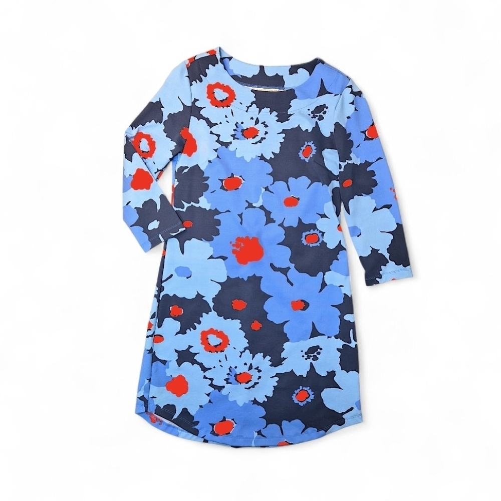 Mahi Gold Chatham Cloth Bold Bouquet Poppy Shift Dress 3/4 Sleeve Floral Size XS - Picture 8 of 8